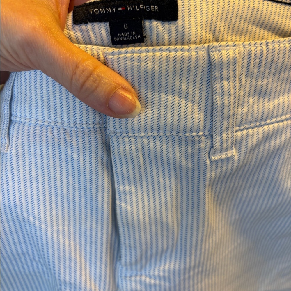 Tommy Hilfiger Blue and White Striped Pants